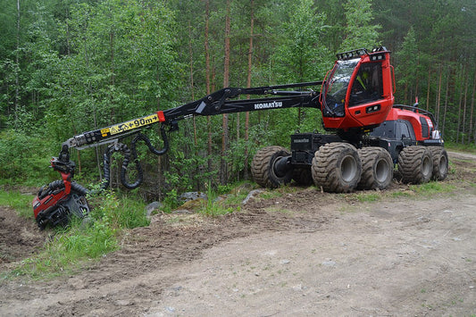 Komatsu Forest 901XC harvester with C93 head working in forest in Muuratsalo, Finland