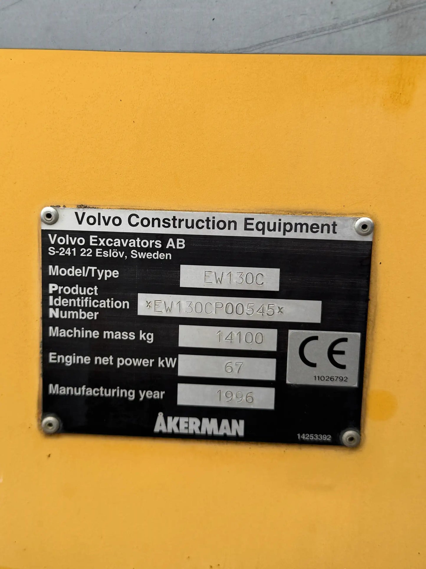 Cab, complete | 14244000, 14266697 | Åkerman EW130C