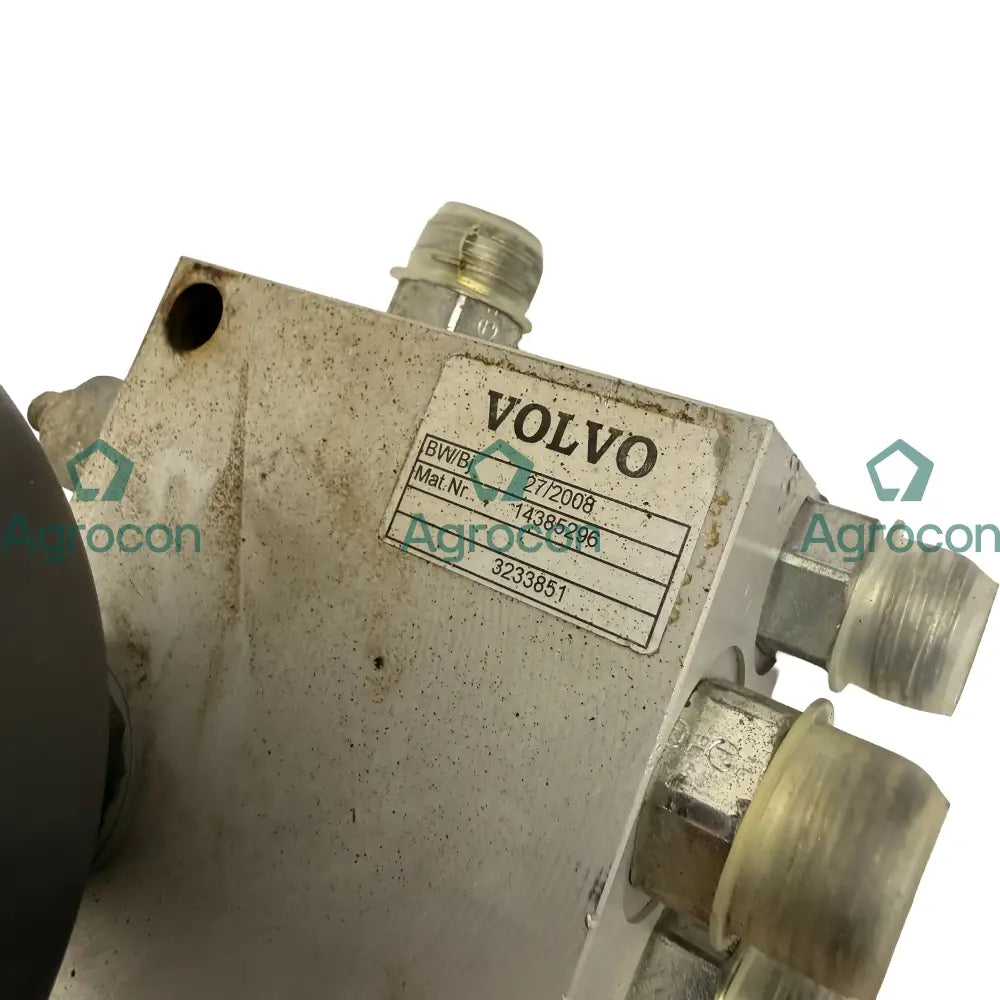 Block med tryckackumulator | 14385296 | Volvo EW160C Hydraulventil