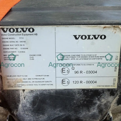Motor d13j utbytes | 15185568 | Volvo EC480EL - Motor