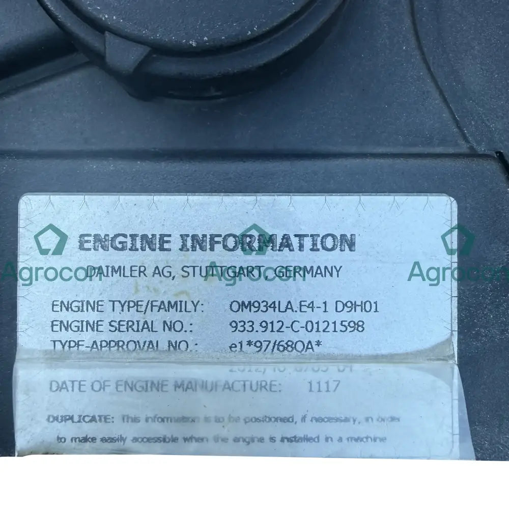 Motor om934lae4 mercedes-benz utbytes | 08898 | Magni RTH6.35 - Motor
