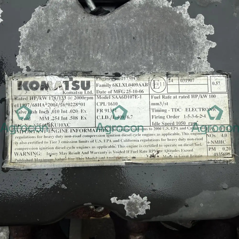 Motor | Saa6d107e-1 | Komatsu PC240NLC-8 - Motor