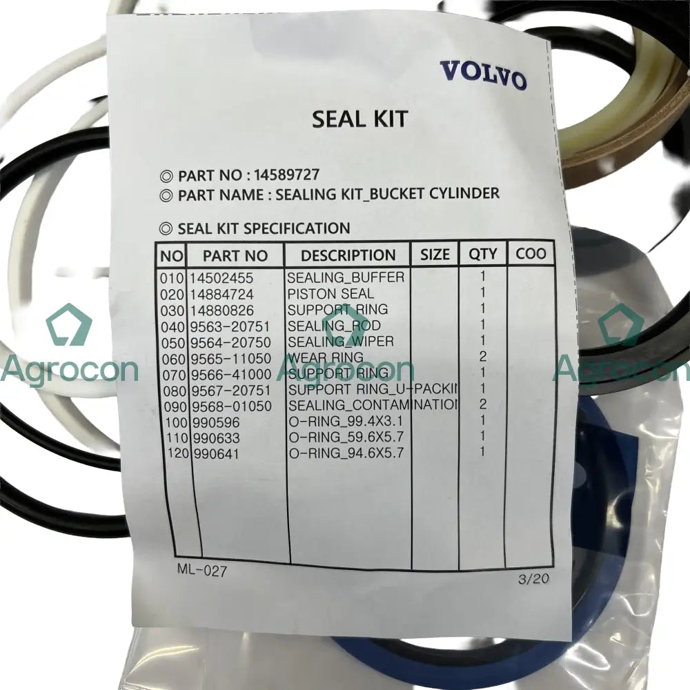 Packningssats | 14559021 14589725 Hydraulcylinder