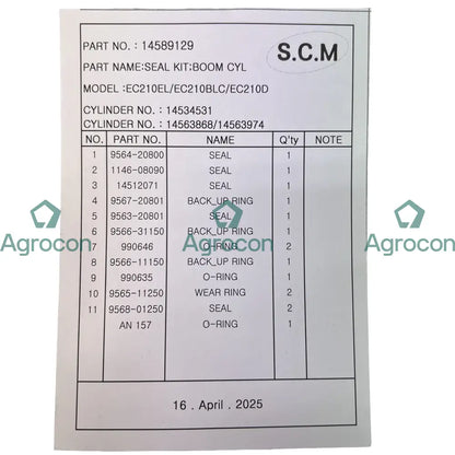 Packningssats | 14589129 14515051 Hydraulcylinder