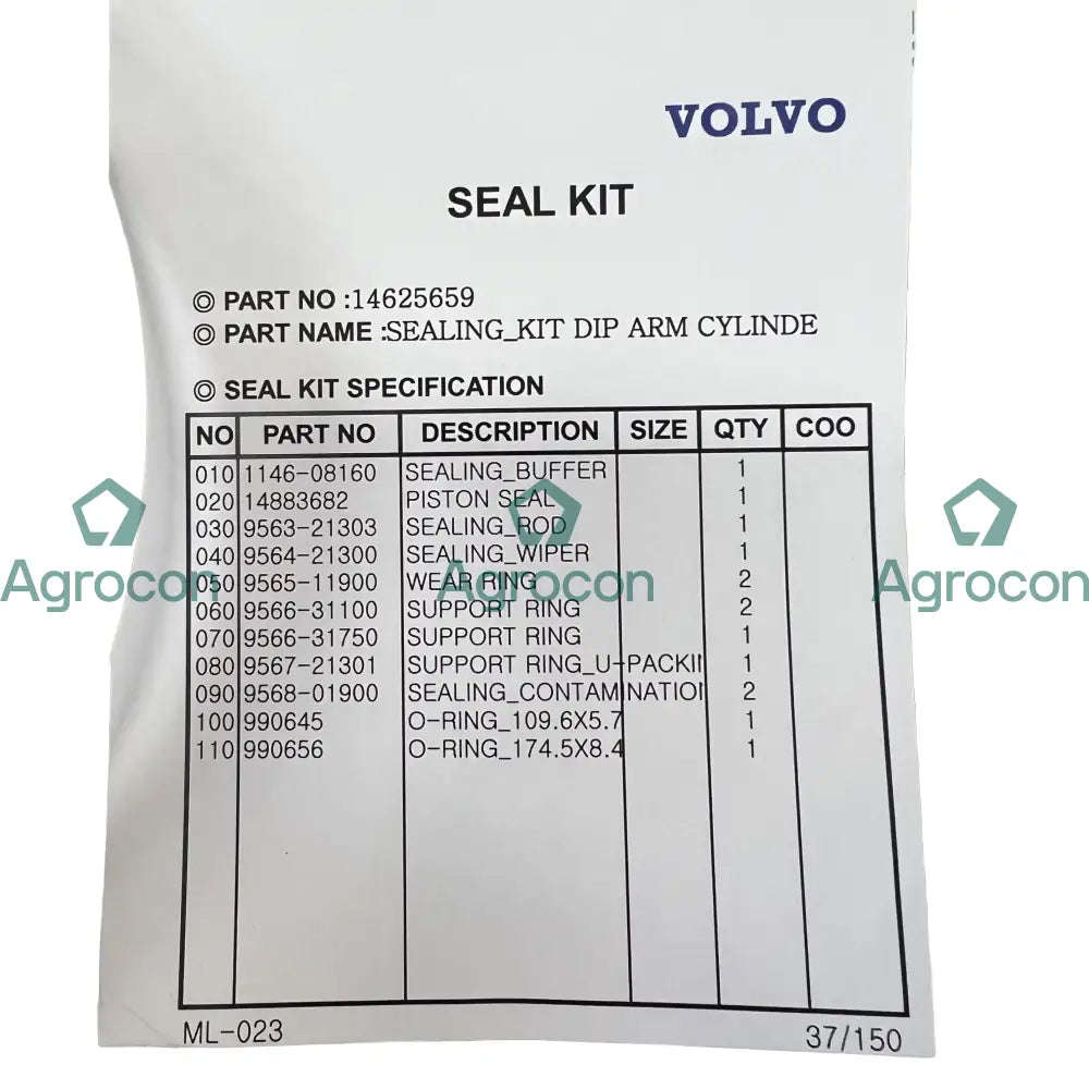Packningssats | 14625659 Hydraulcylinder