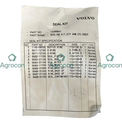 Packningssats | 8148-16040 14589841 Hydraulcylinder