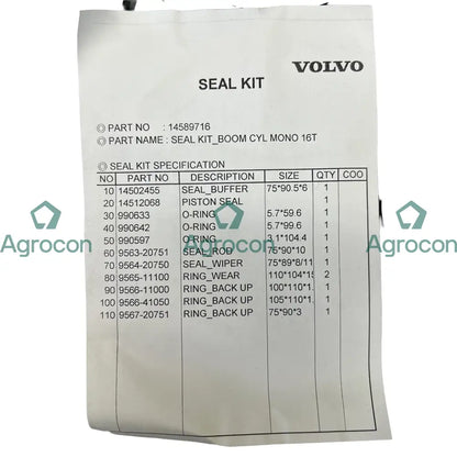 Packningssats bomcylinder | 14521926 14589716 Hydraulcylinder