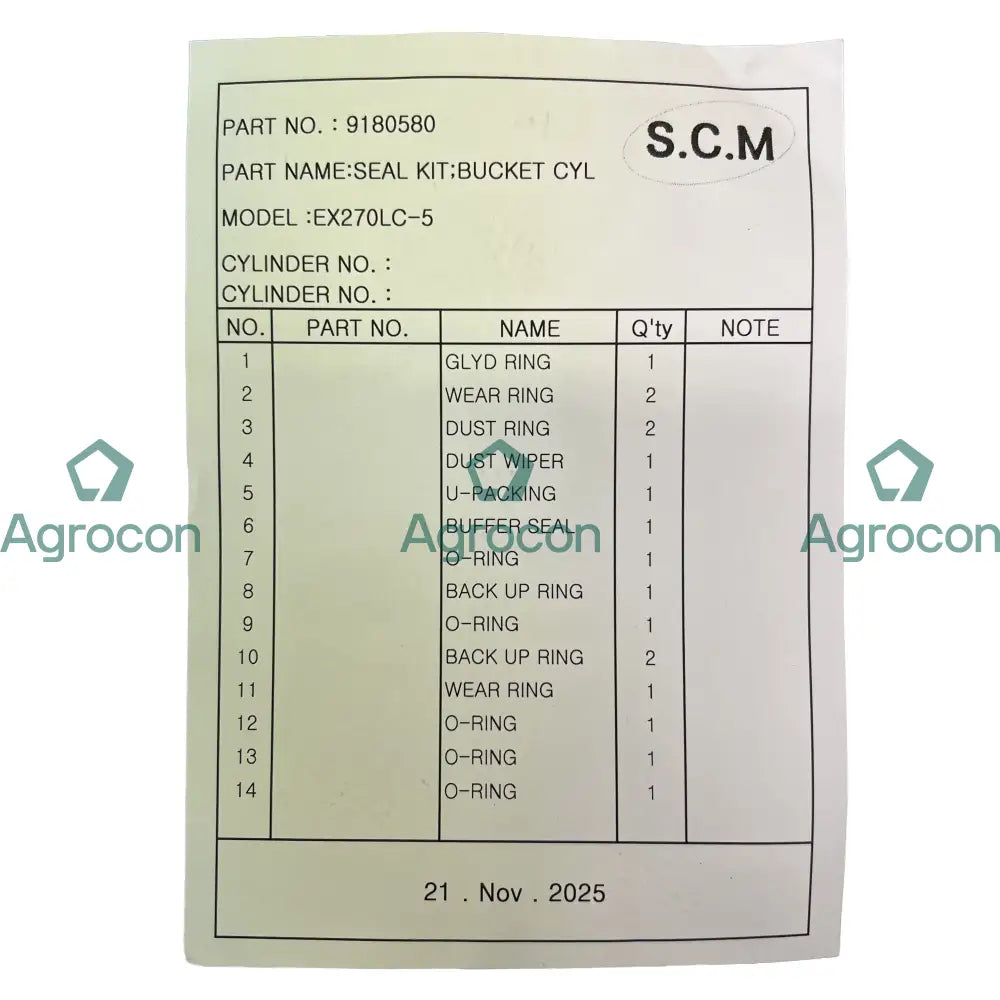 Packningssats zx270 | 9180580 Hydraulcylinder