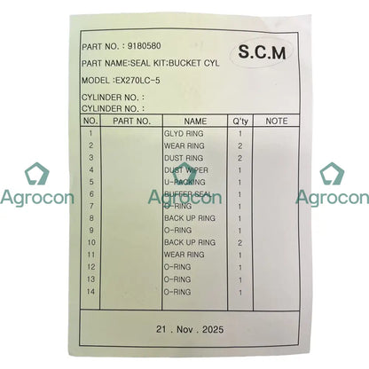 Packningssats zx270 | 9180580 Hydraulcylinder